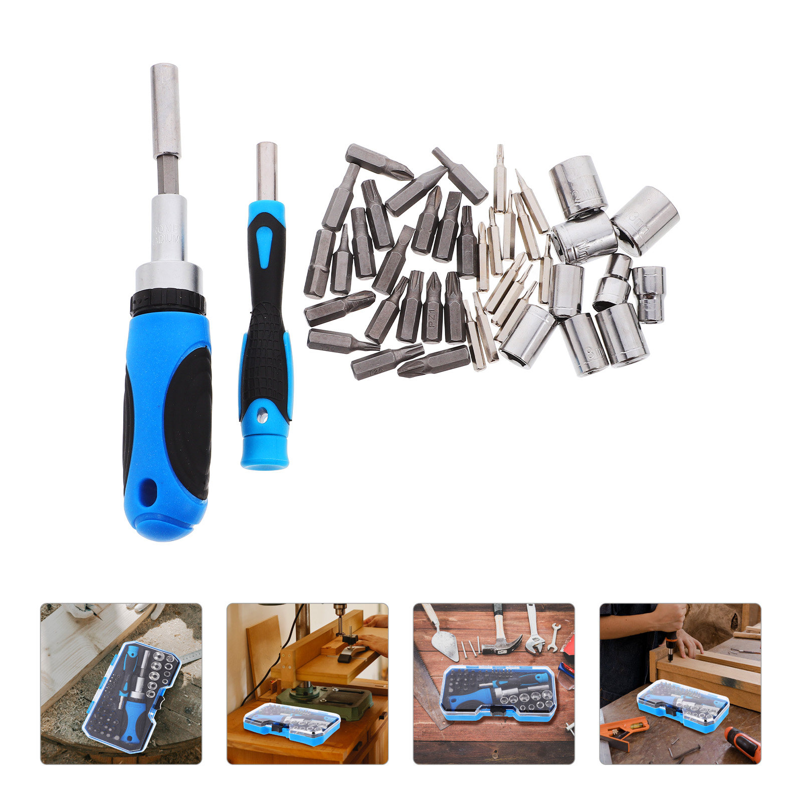 Electronics Repair Garage - 44Pcs Ratcheting Screwdriver Bit Set Multi