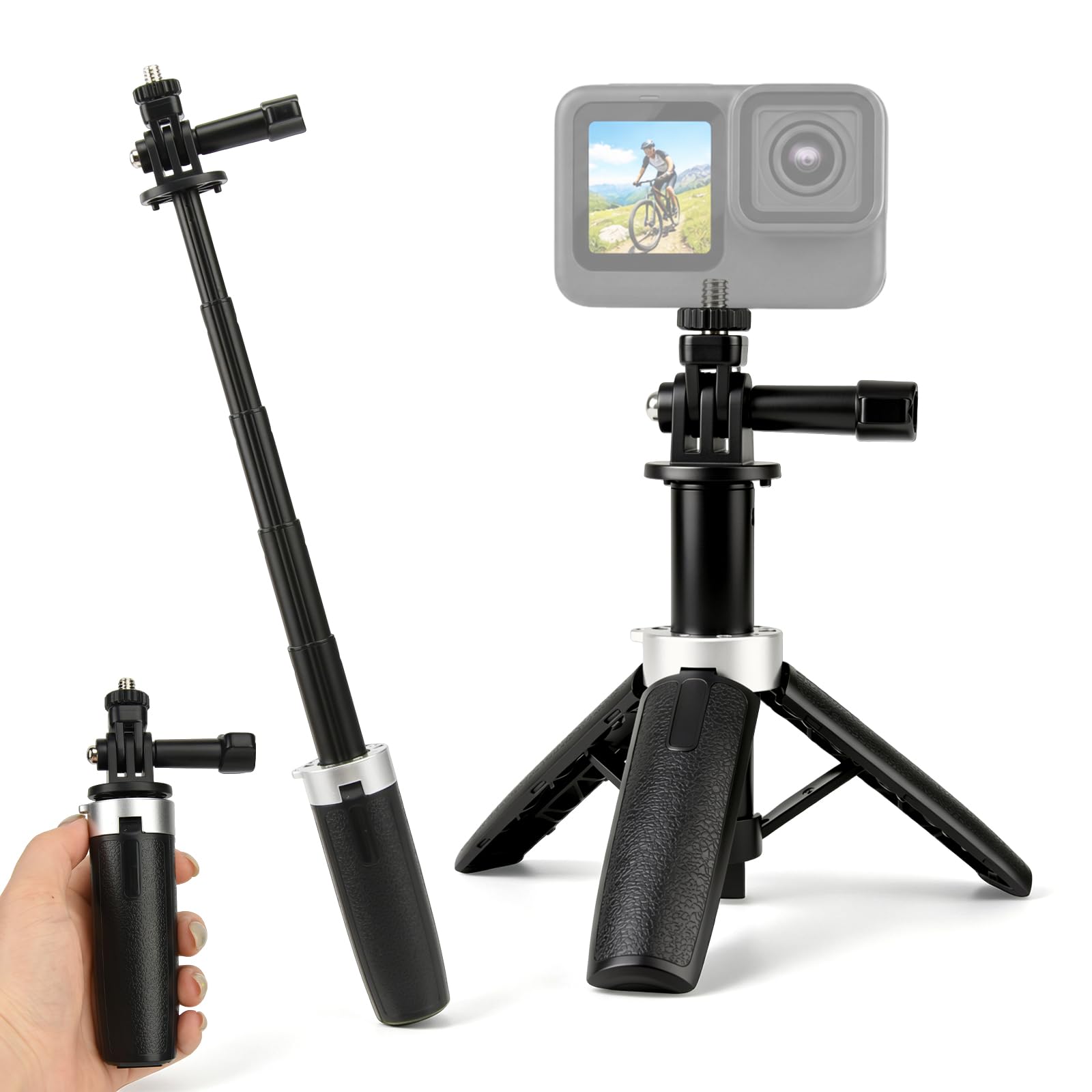 Gopro Action Camera Hero 11 Black - Mini Extendable Tripod Foldable Tripod Portable