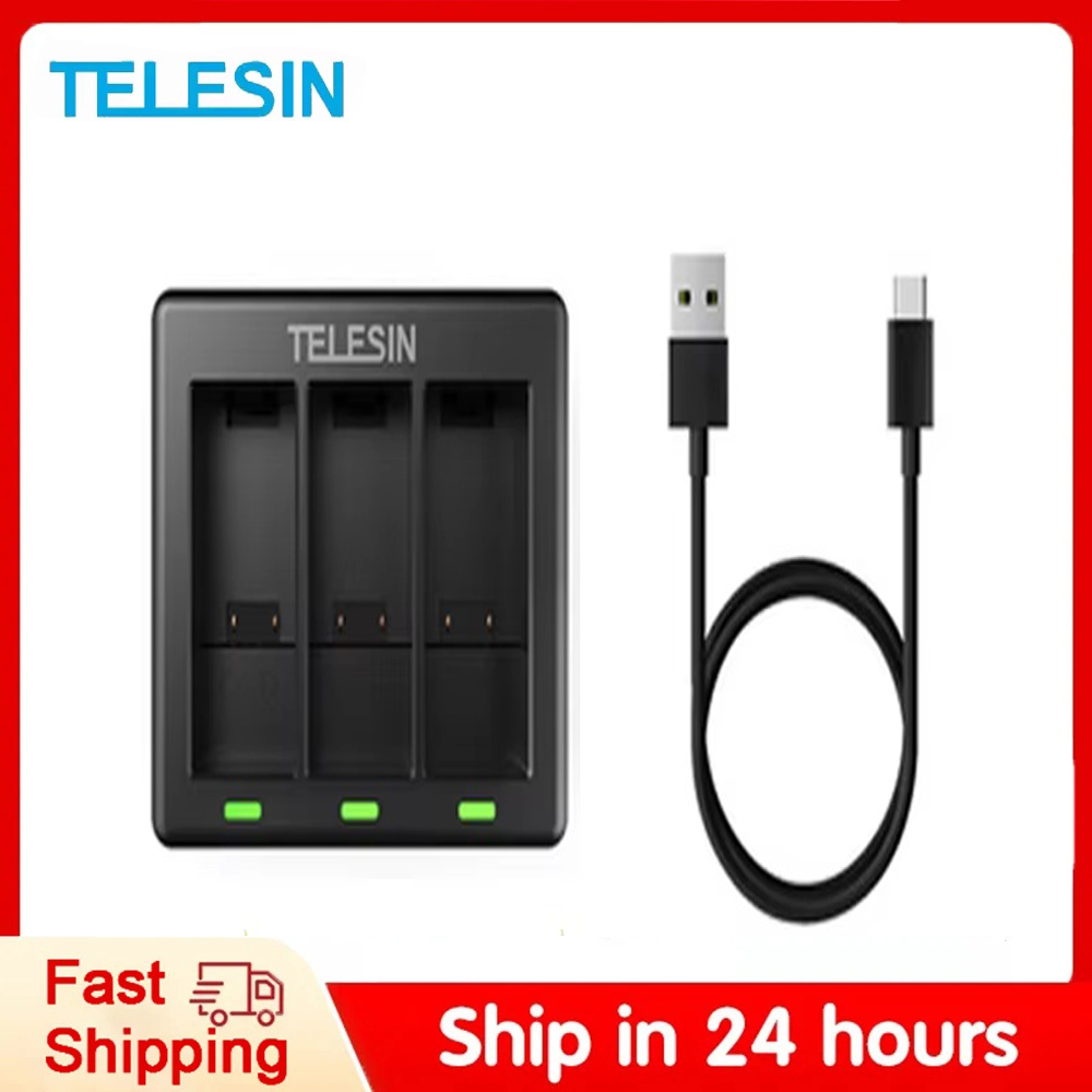TELESIN 3 Ways Battery Charger - Gopro Action Camera Hero 11 Black ulasan dan harga