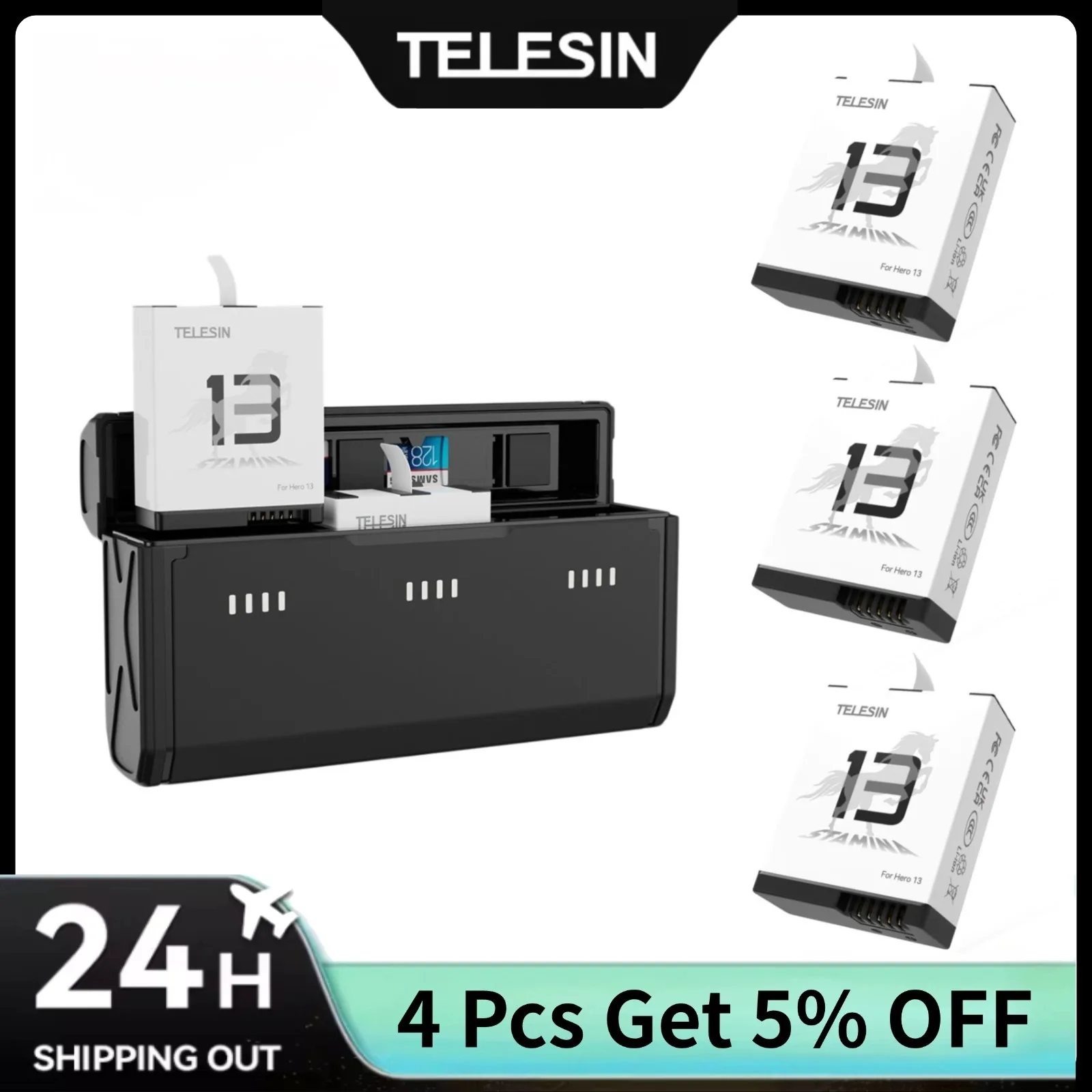 TELESIN Portable Fast Charging - Gopro Action Camera Hero 11 Black ulasan dan harga