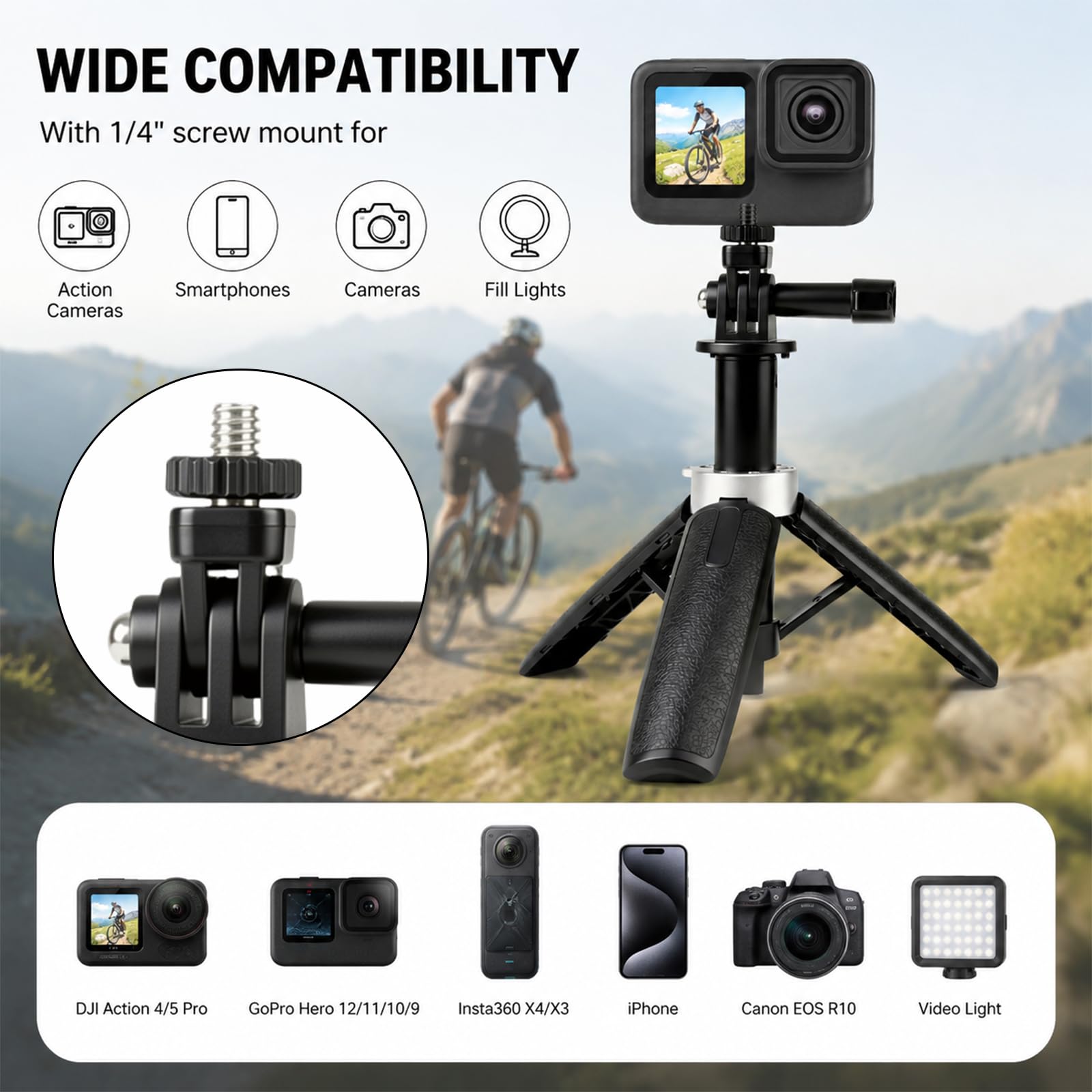 Mini Extendable Tripod Foldabl - Gopro Action Camera Hero 11 Black ulasan dan harga