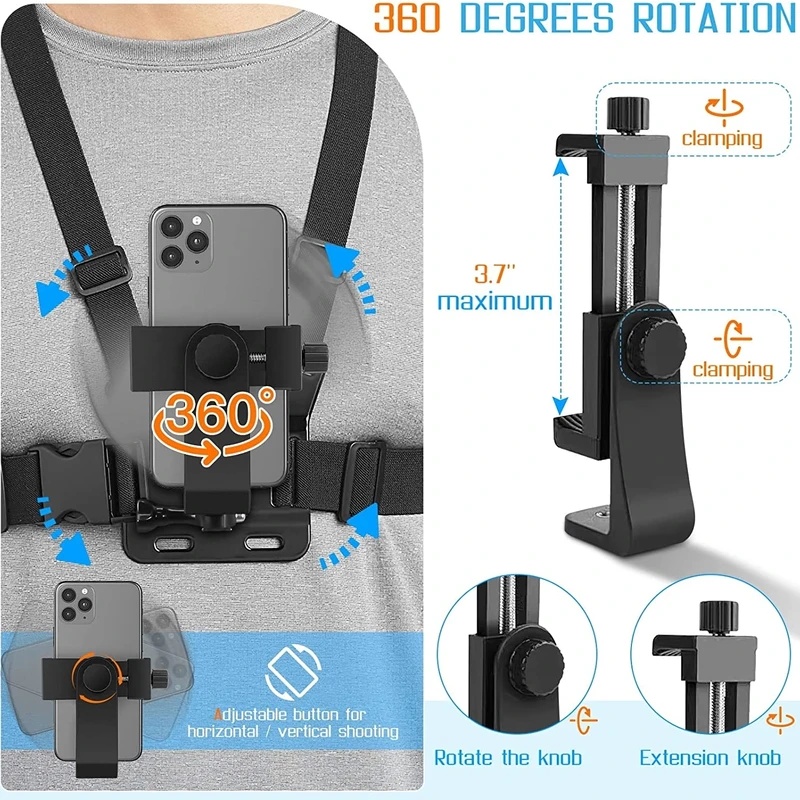 Phone Chest Strap Mount Belt f - Gopro Action Camera Hero 11 Black ulasan dan harga